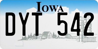 IA license plate DYT542