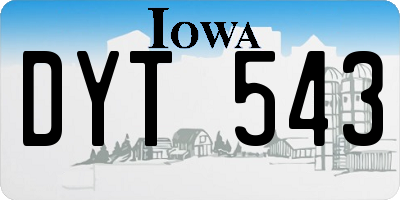 IA license plate DYT543