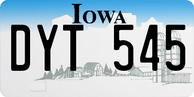 IA license plate DYT545