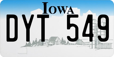 IA license plate DYT549