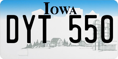 IA license plate DYT550