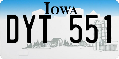 IA license plate DYT551