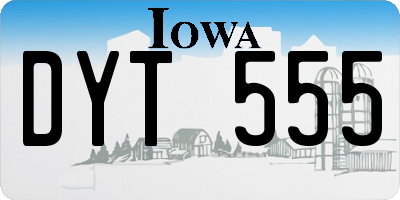 IA license plate DYT555