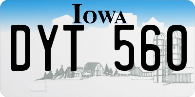 IA license plate DYT560