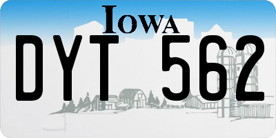 IA license plate DYT562