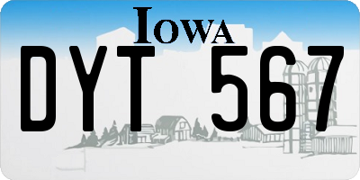 IA license plate DYT567