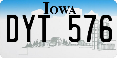 IA license plate DYT576