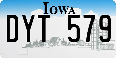 IA license plate DYT579