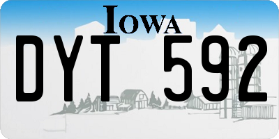 IA license plate DYT592