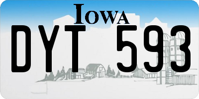IA license plate DYT593