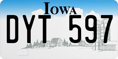 IA license plate DYT597