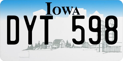 IA license plate DYT598
