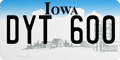 IA license plate DYT600