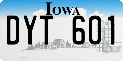 IA license plate DYT601