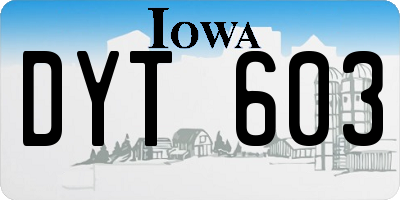 IA license plate DYT603
