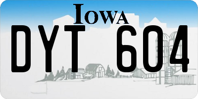 IA license plate DYT604