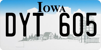 IA license plate DYT605