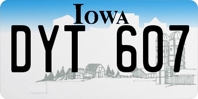 IA license plate DYT607