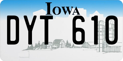 IA license plate DYT610