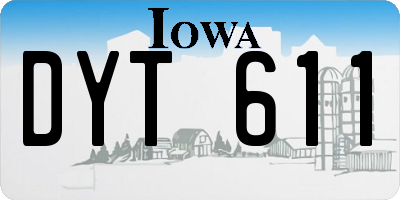 IA license plate DYT611