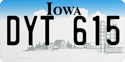 IA license plate DYT615