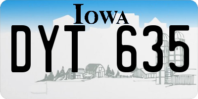 IA license plate DYT635