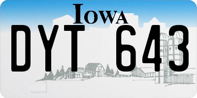 IA license plate DYT643