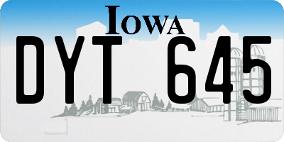 IA license plate DYT645