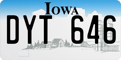 IA license plate DYT646