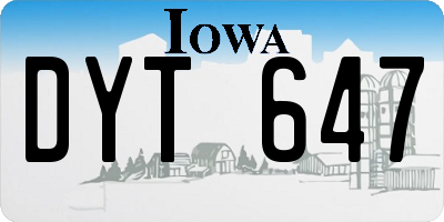 IA license plate DYT647