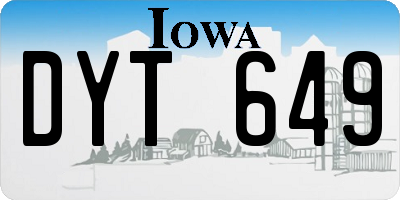 IA license plate DYT649