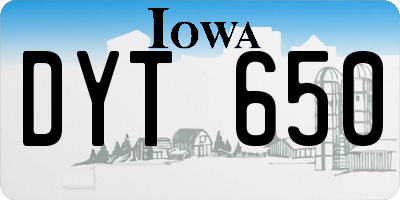 IA license plate DYT650
