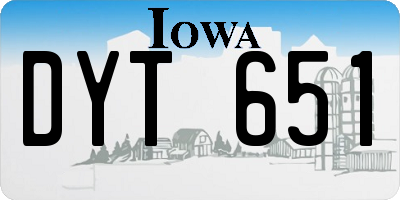 IA license plate DYT651