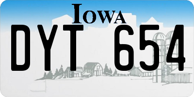 IA license plate DYT654