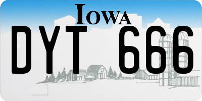 IA license plate DYT666