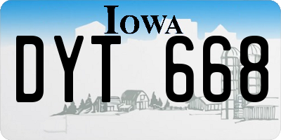 IA license plate DYT668