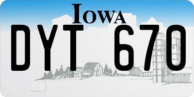 IA license plate DYT670