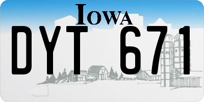 IA license plate DYT671