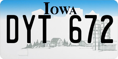 IA license plate DYT672