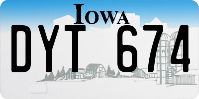 IA license plate DYT674