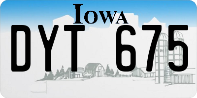 IA license plate DYT675