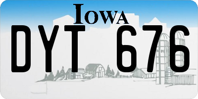 IA license plate DYT676