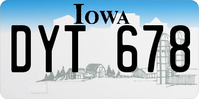 IA license plate DYT678