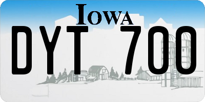 IA license plate DYT700