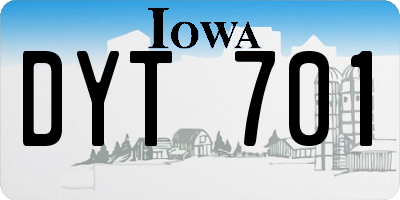 IA license plate DYT701