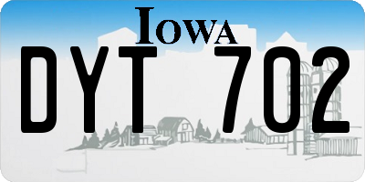 IA license plate DYT702