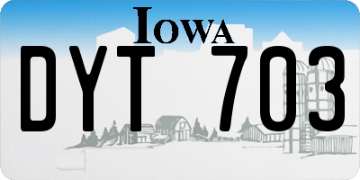 IA license plate DYT703