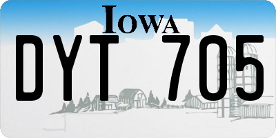 IA license plate DYT705