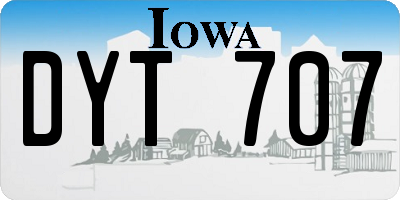 IA license plate DYT707