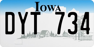 IA license plate DYT734